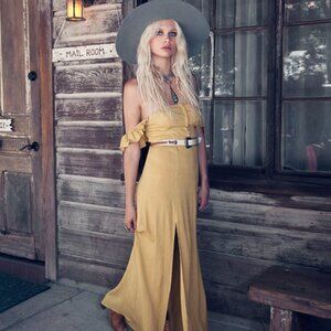 Flynn Skye Mustard Bohemian Style Dress